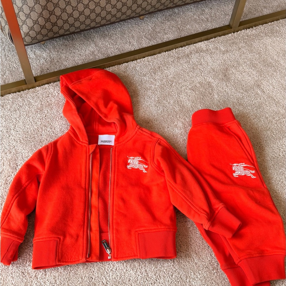 Burberry Bright Red Zip-Up Hoodie